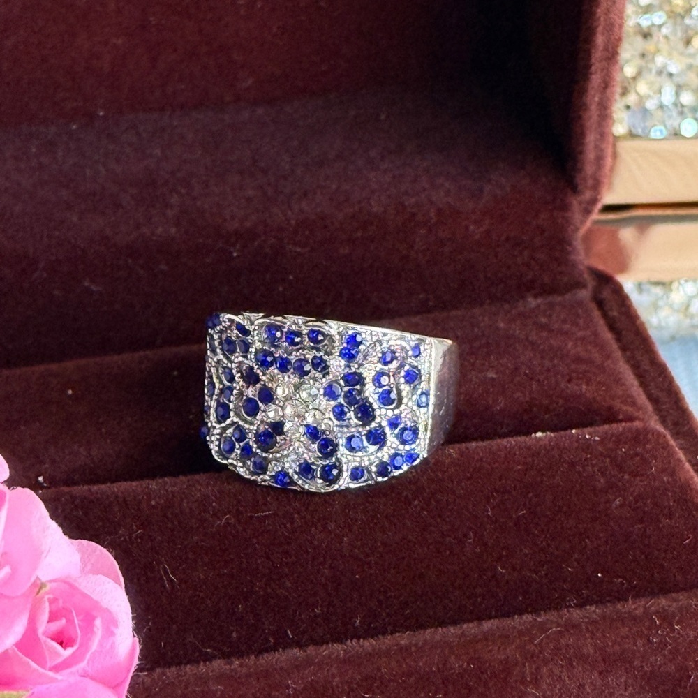 NEW | Midnight Blue and Silver Statement Ring 💎 - Picture 3 of 6